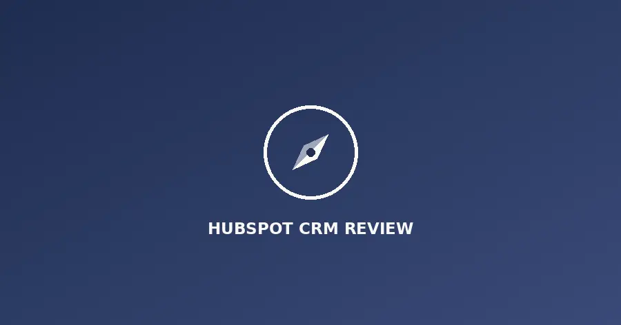 HuntOrbit HubSpot CRM review cover graphic with compass mark