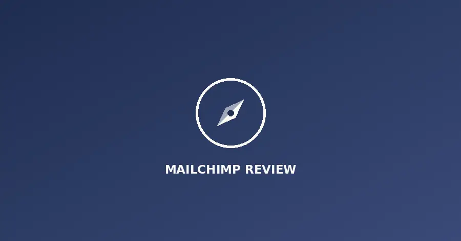 HuntOrbit Mailchimp review cover graphic with compass mark