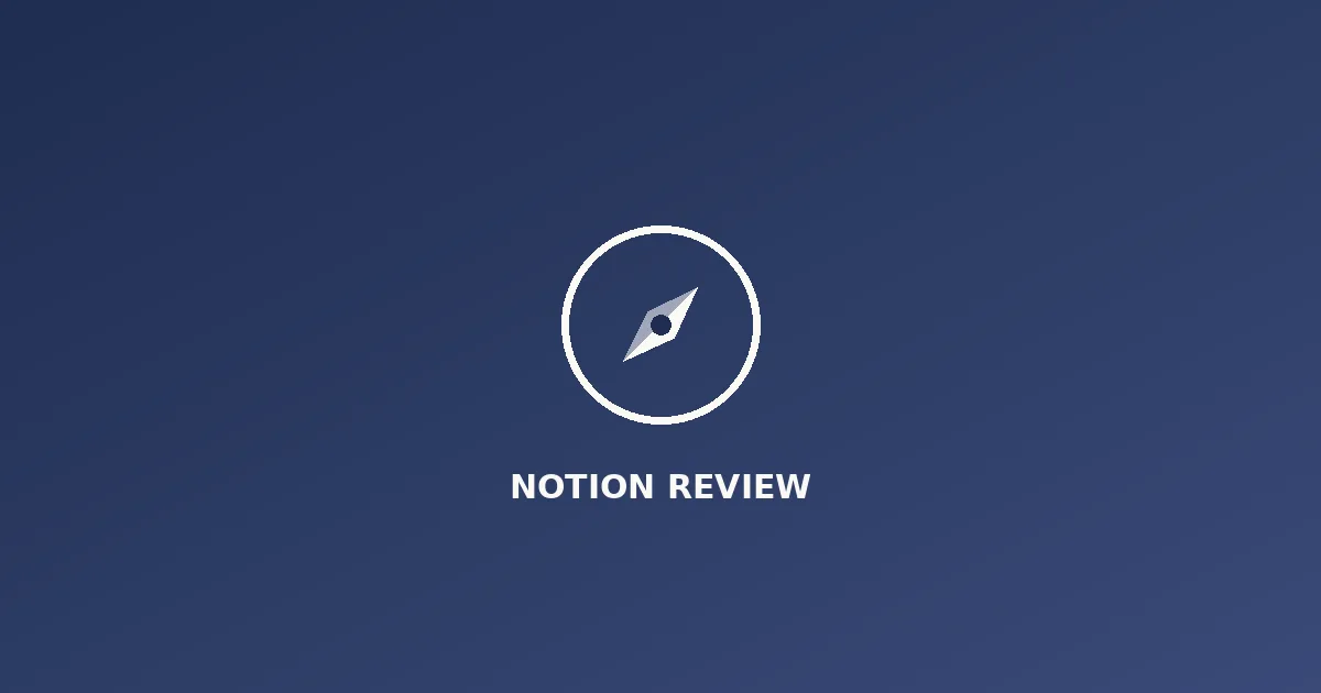 HuntOrbit Notion review cover graphic with compass mark